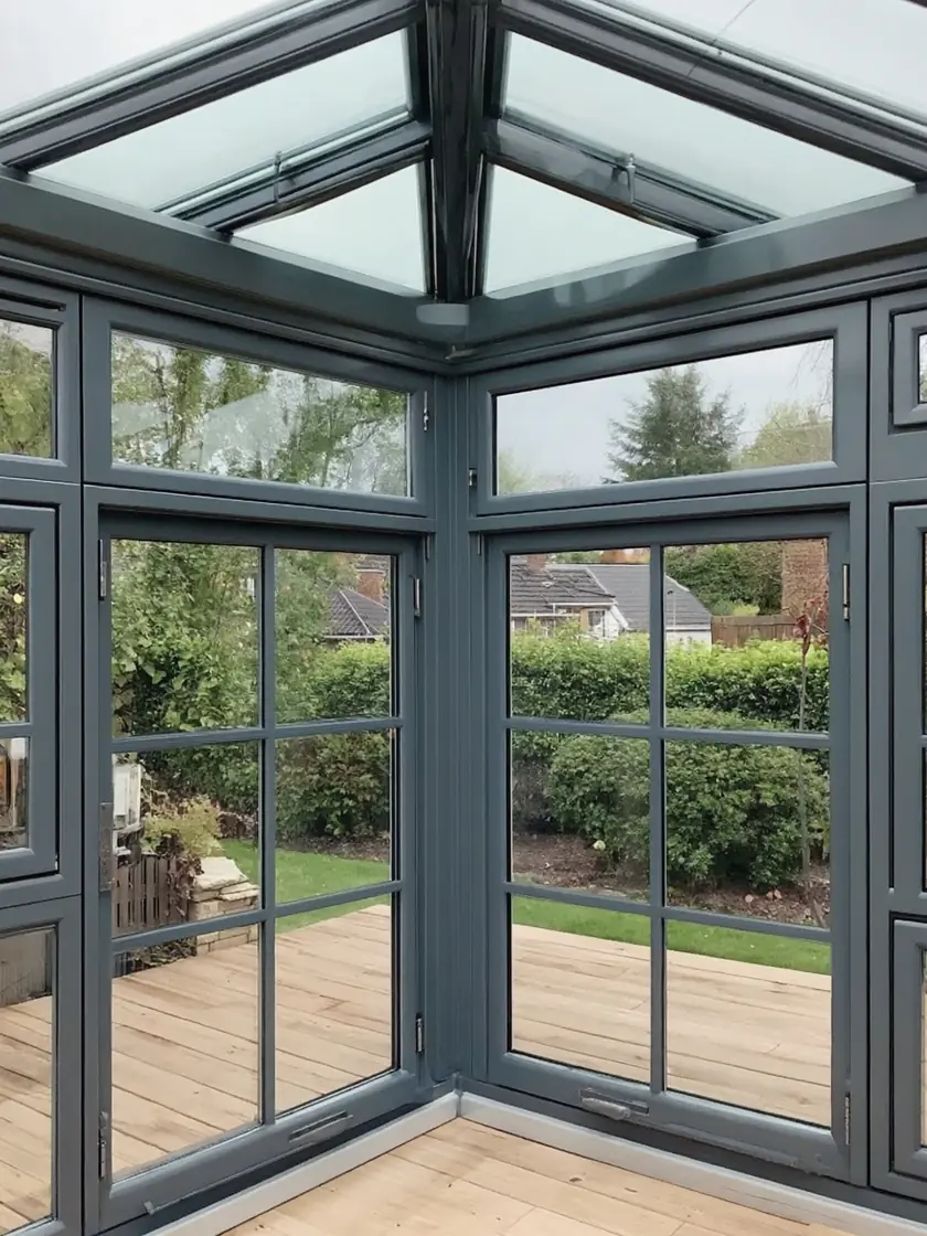 Conservatory spraying: frame detail