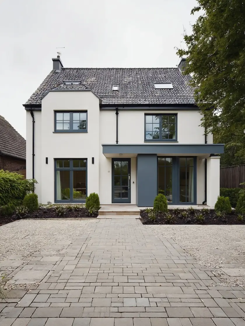 Exterior house painting: new-build home