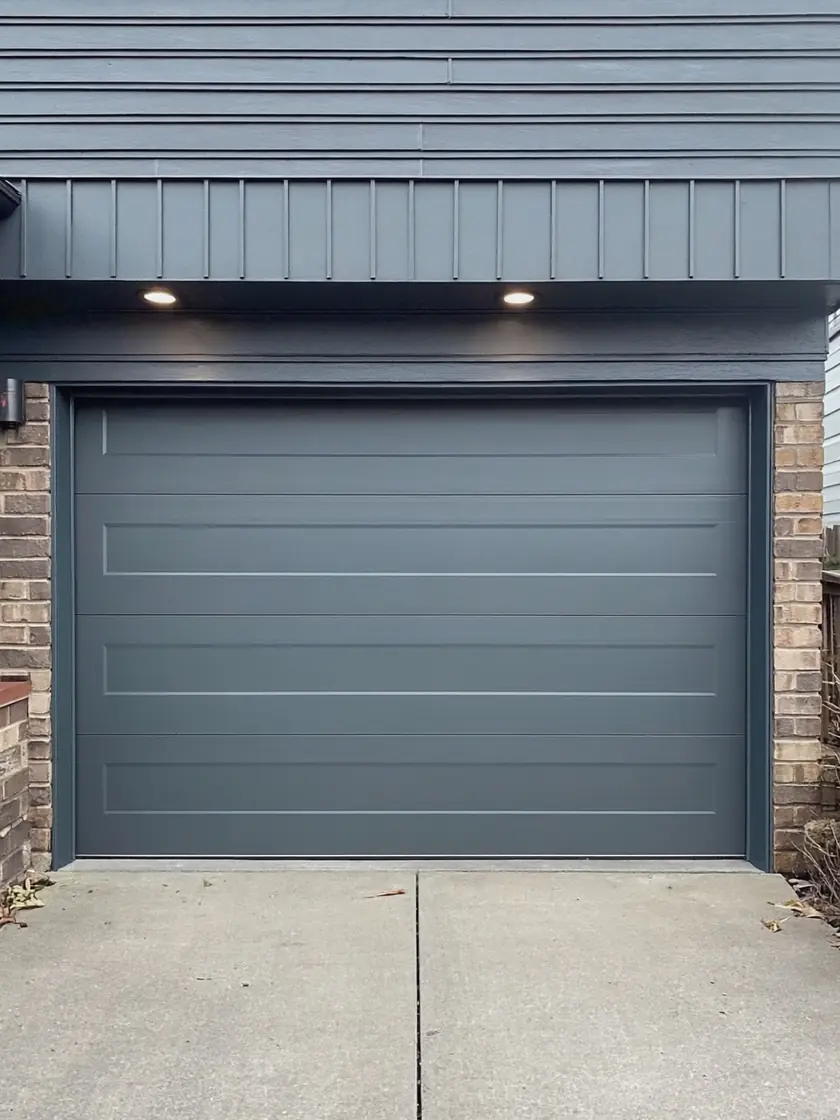 Garage Door Spraying — freshly sprayed finish