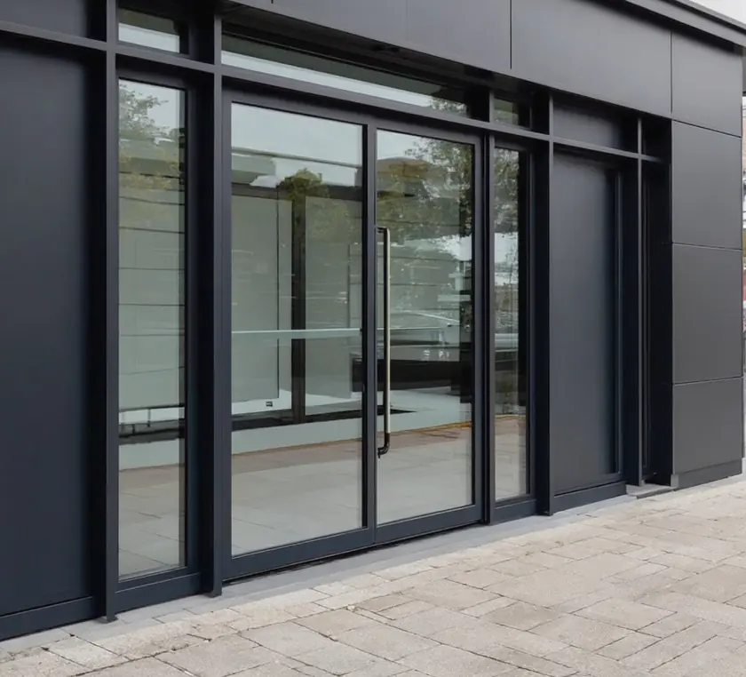 Shop front spraying: matt black front