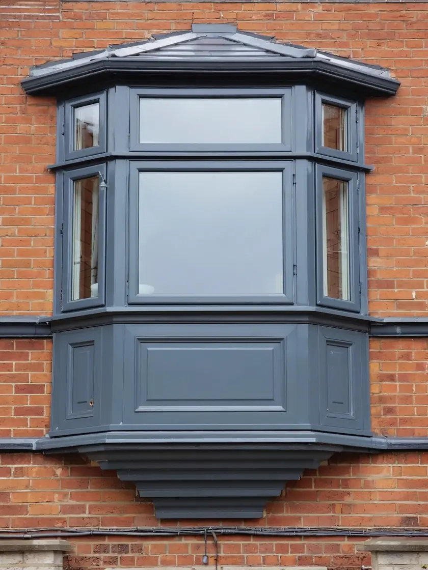 uPVC window spraying: bay window