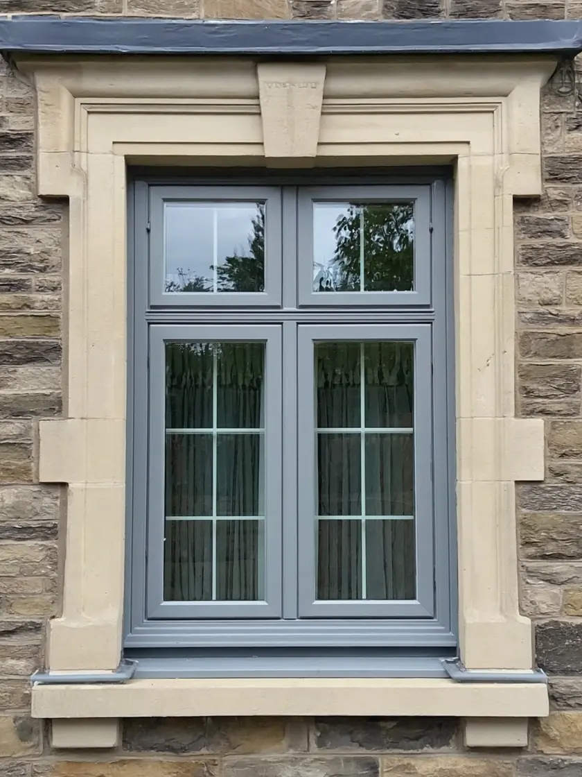 uPVC window spraying: georgian bars